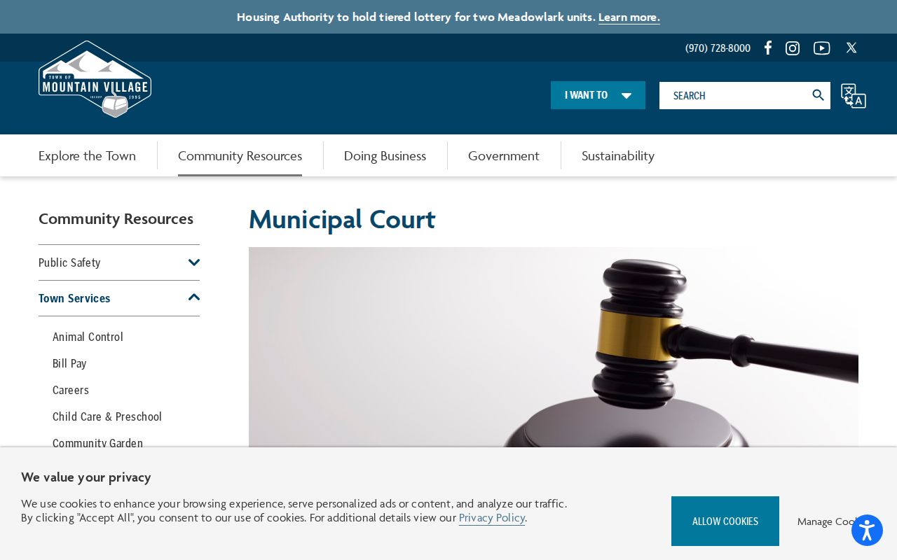 Mountain Village court docket and official Municipal Court information