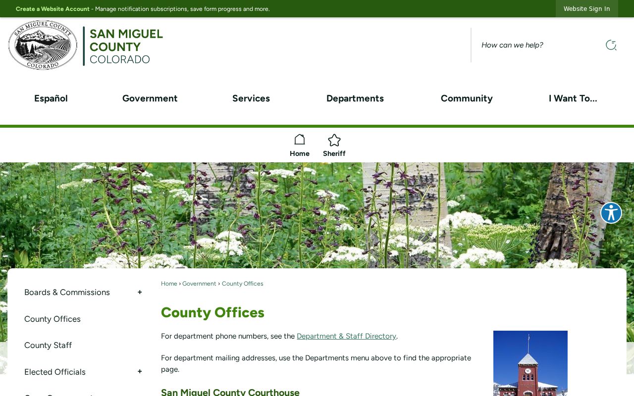 San Miguel County offices and court docket clerk location