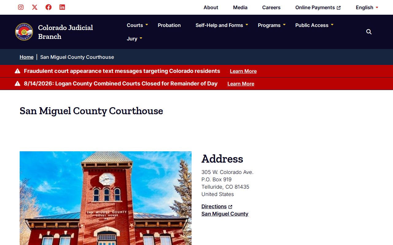 San Miguel County courthouse access for missing docket records