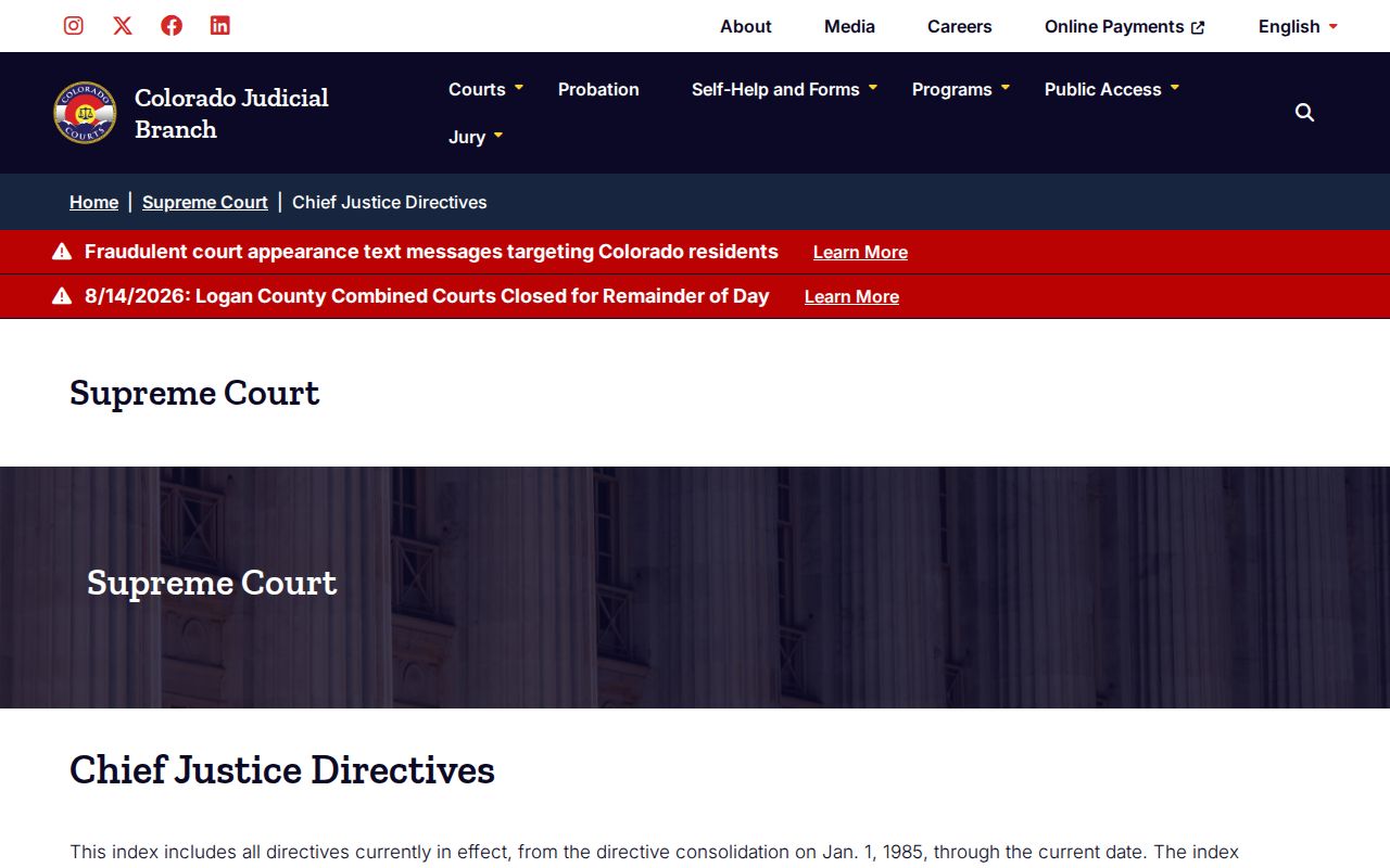 San Miguel County case search Colorado e-filing directive