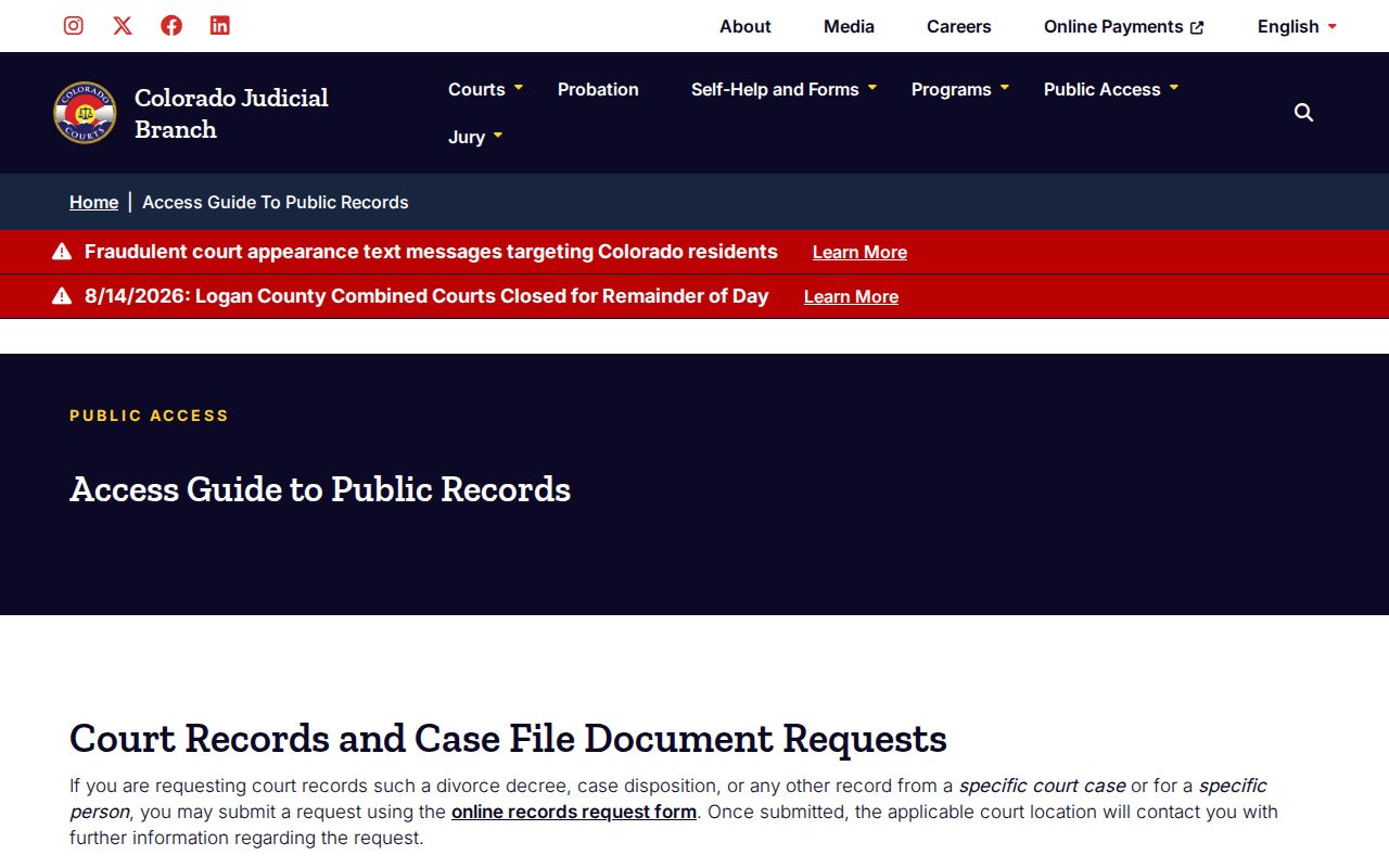 San Miguel County case search public records access guide