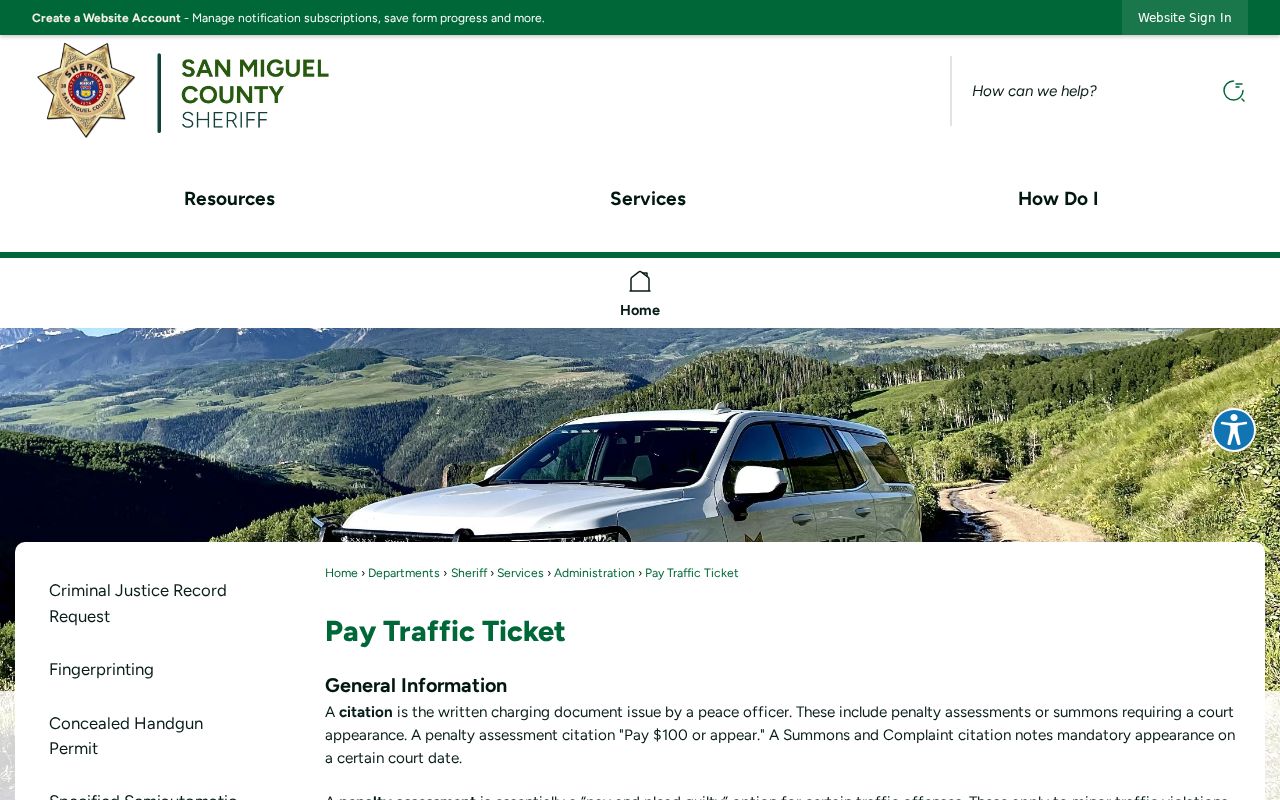 San Miguel County traffic court records and ticket guidance