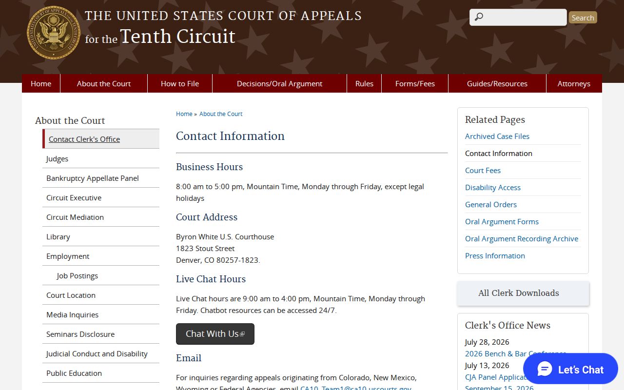 Sawpit federal appellate court record clerk source